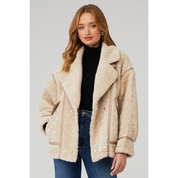 New NWT Lamarque Badu Teddy Jacket in Beige - Picture 3 of 8